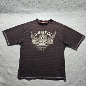 G Unit Brown Heavyweight Graphic Shirt XL 50 Cent Trap Rap Baggy Y2K Oversized